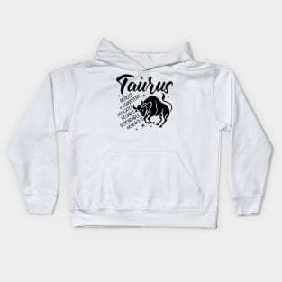 Taurus Zodiac Sign Positive Personality Traits Kids Hoodie